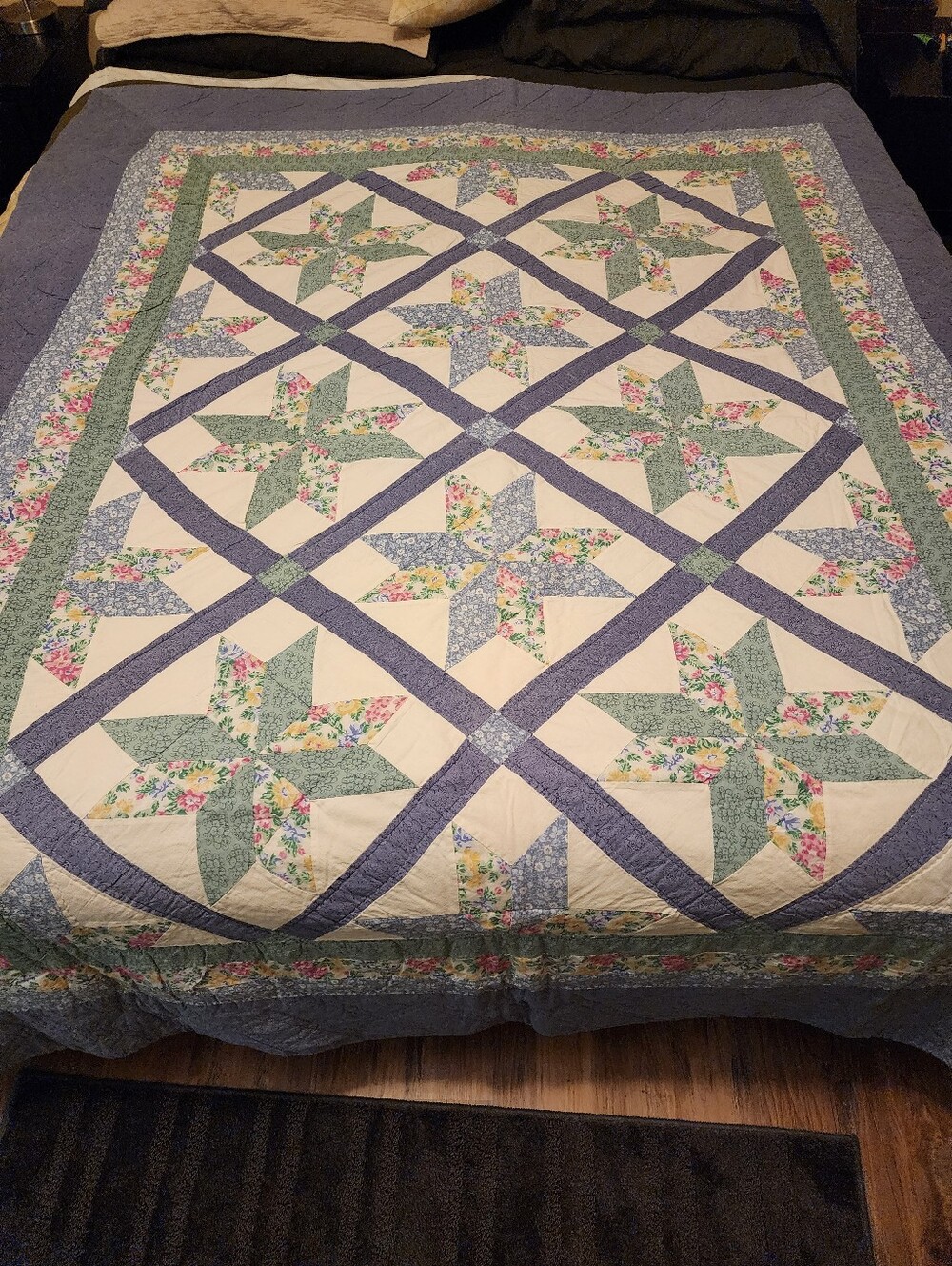 Handmade patchwork star quilt